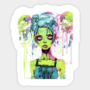 Litte green zombie Sticker